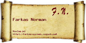 Farkas Norman névjegykártya